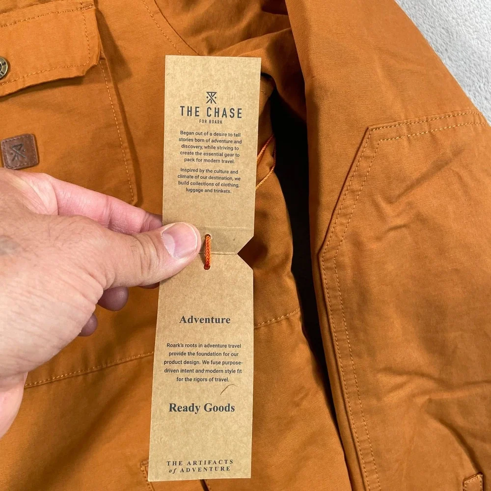 Roark Hebrides Jacket Medium Pecan High Pile Fleece Lined Snap Buttons‎ NWT $140